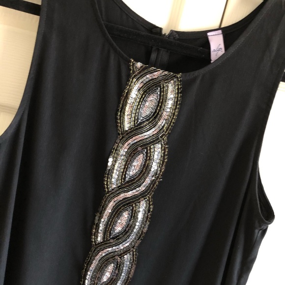 Black Dress with Sequin pattern down the front - Picture 2 of 3